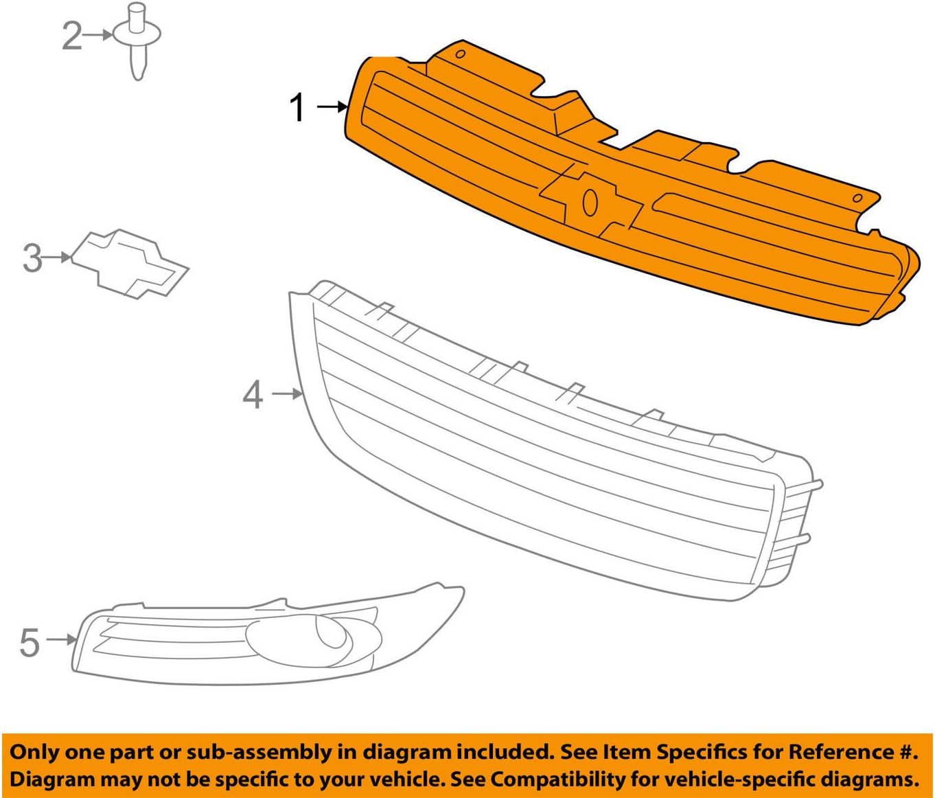 Genuine GM 22865901 Grille, Upper, Front
