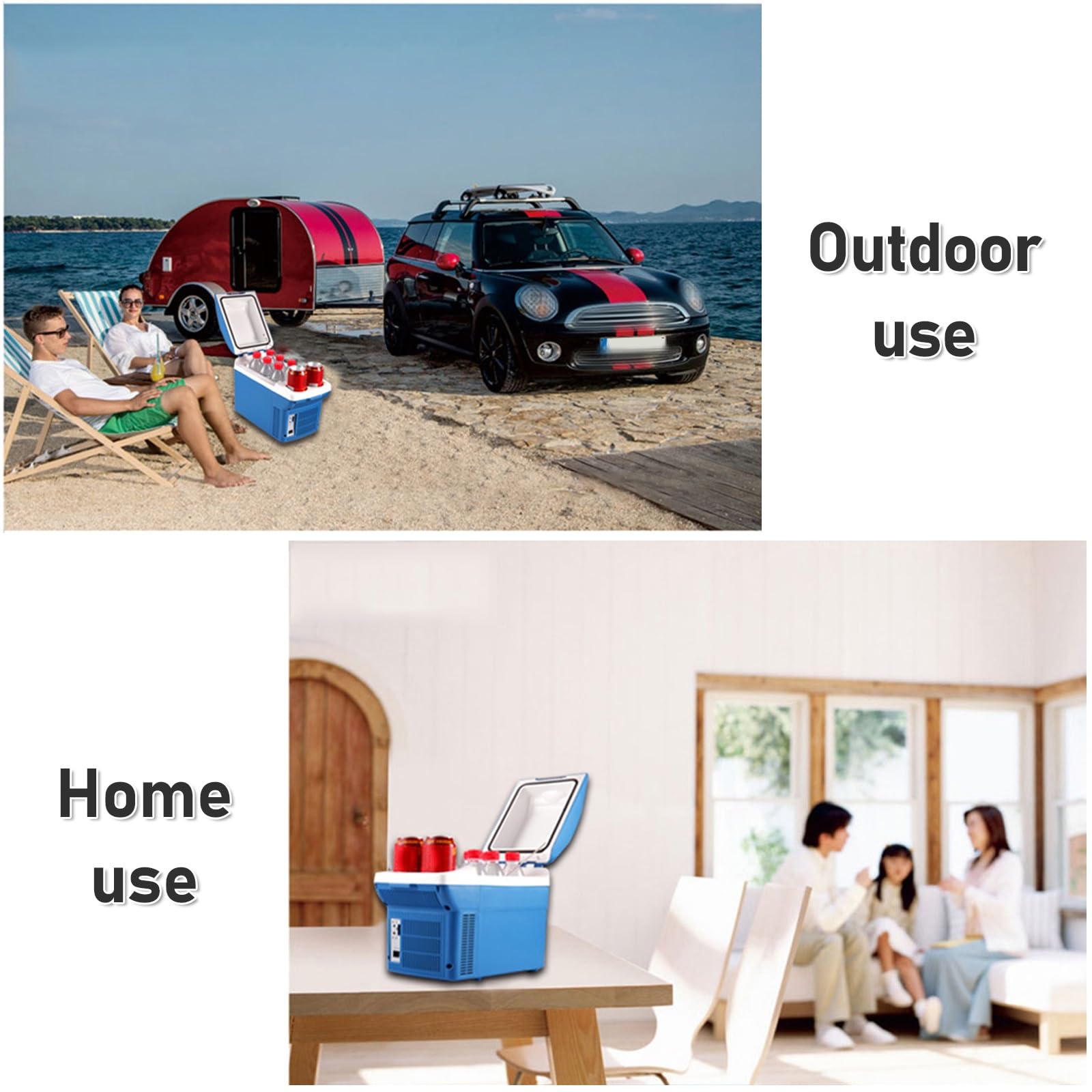 Frigo Portatile Auto 8L 12 Volt, Función De Refrigeración Y Calefacción | Riscaldamento Massimo 65°C, Frigorifero con Portabicchieri e Tracolla per Casa, Esterno, Camper