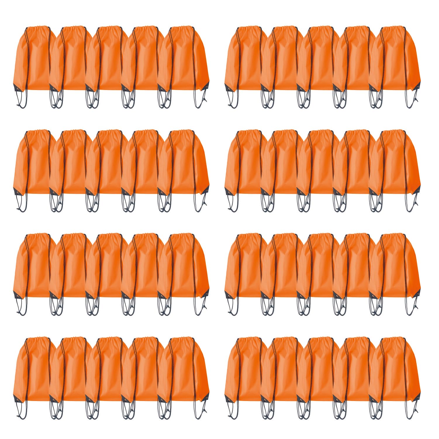 JohahaTim Drawstring Backpack Bulk 40Pcs Draw String Backpack Bags DIY Gym Sports Traveling Yoga Cinch Bag Sackpack Drawstring (orange)