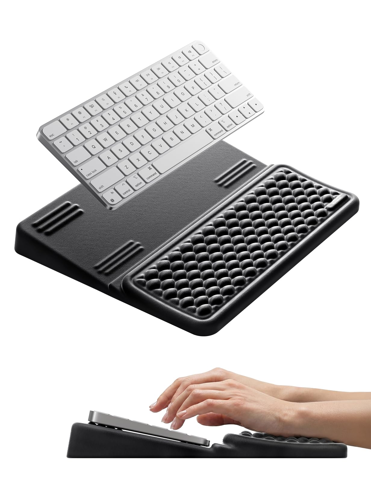 VAYDEER Memory Foam Keyboard Stand Hand Rest, Black-Medium