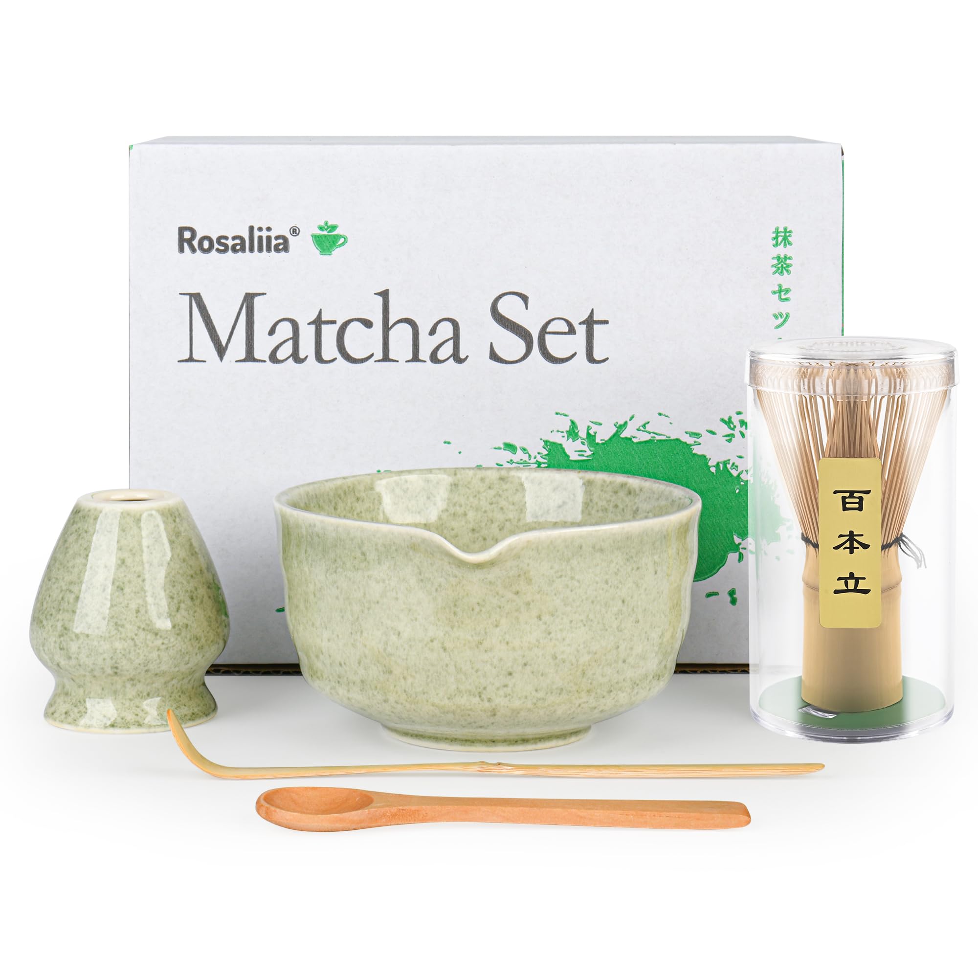 Matcha-Schneebesen-Set – Japanisches Matcha-Tee-Set für den Haushalt für Teeliebhaber (Grün)