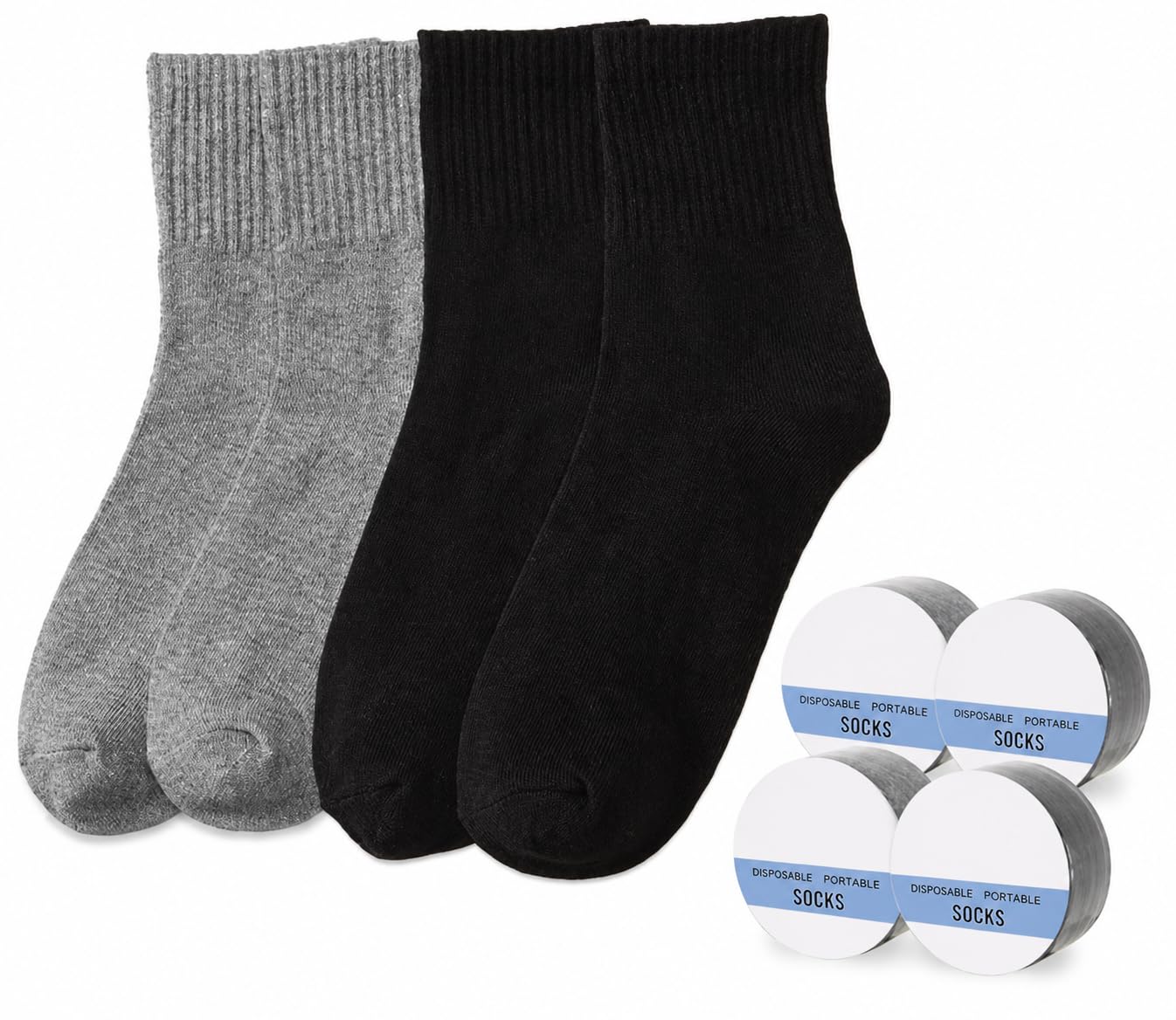 Disposable Portable Socks for Travel – Compact Roll Socks, Breathable & Hygienic, Emergency Travel Socks for Men & Women, Outdoor, Gym, Hotel Use (Pack of 3 pair)-picture-38