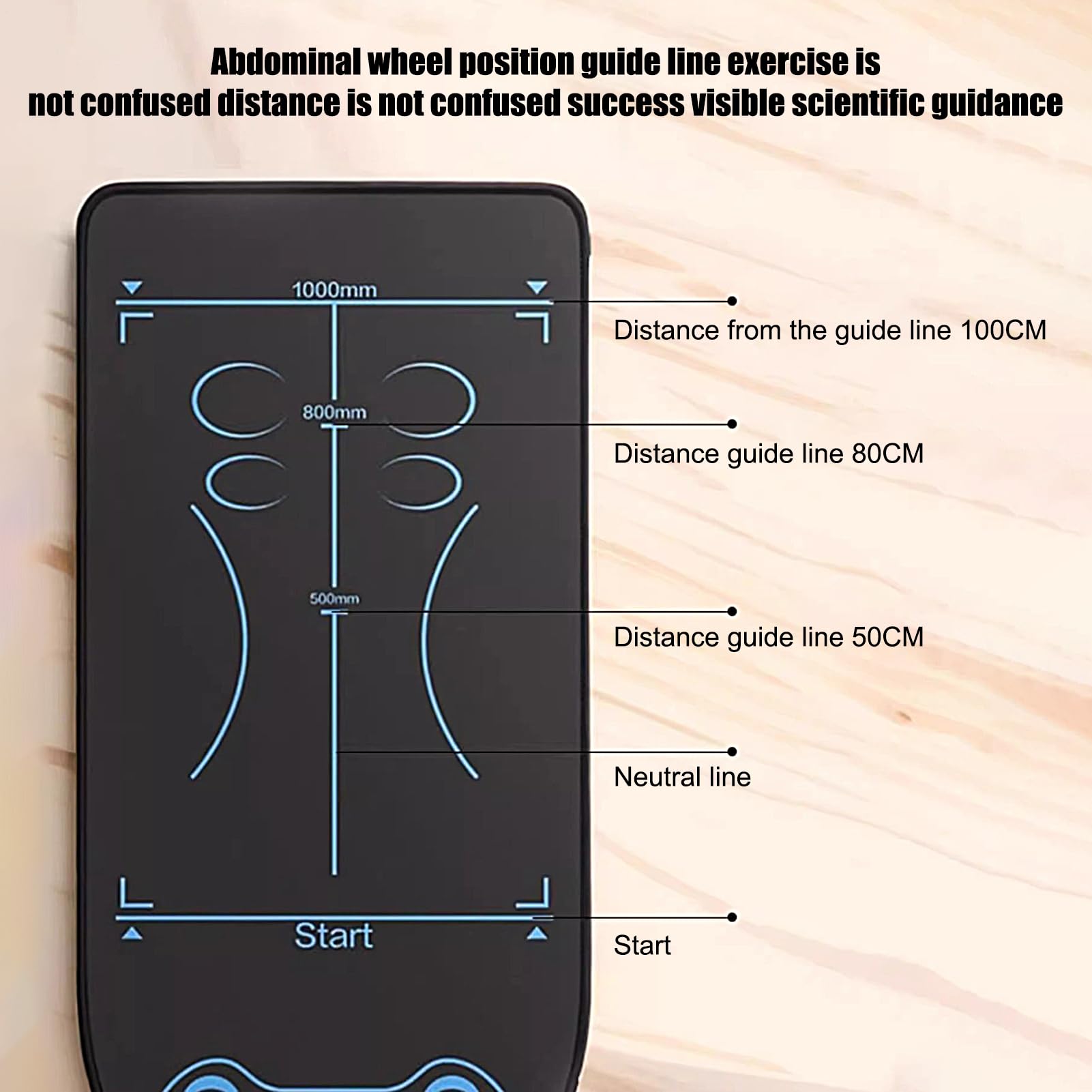 Alfombrilla para Ejercicios con Rueda Abdominal Plegable Antideslizante | Esterilla de Fitness para Pilates, Ejercicios Entrenamiento de Yoga y Fitness con Rueda Abdominal