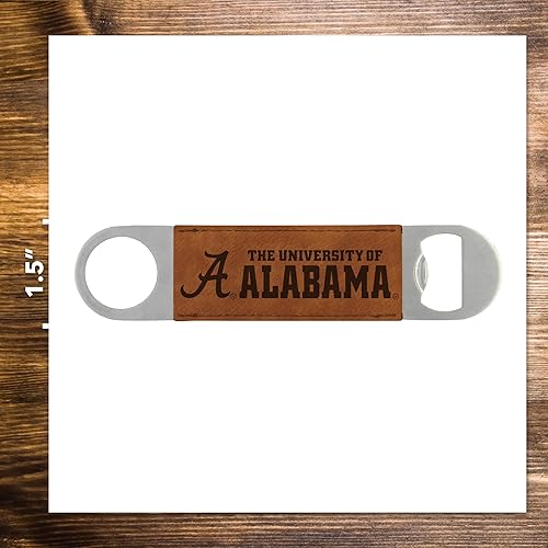 Miniatura 5 de Rico Industries NCAA - Hoja de barra grabada con láser de piel sintética grabada con láser, gran accesorio para bebidas para el día del juego