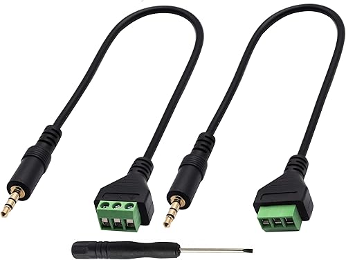 Miniatura 8 de zdyCGTime Cable conector de bloque de terminales de tornillo de 0.138 in (18 pulgadas) 0.138 in TS mono macho a 2 pinesforma hembra tornillo cable