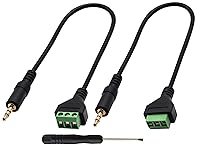 Vista 8 de zdyCGTime Cable conector de bloque de terminales de tornillo de 0.138 in (1/8 pulgadas) 0.138 in TS mono macho a 2 pines/forma hembra tornillo cable