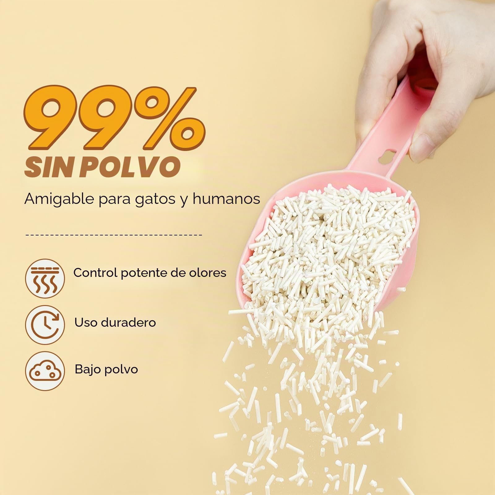Happy & Polly Arena de Tofu para Gatos, aglutinante rápido, desechable, Ultra Absorbente, bajo Seguimiento, materias primas 100% Naturales con carbón de Coco, 11 Libras (2 Bolsas de 5.5 kg)