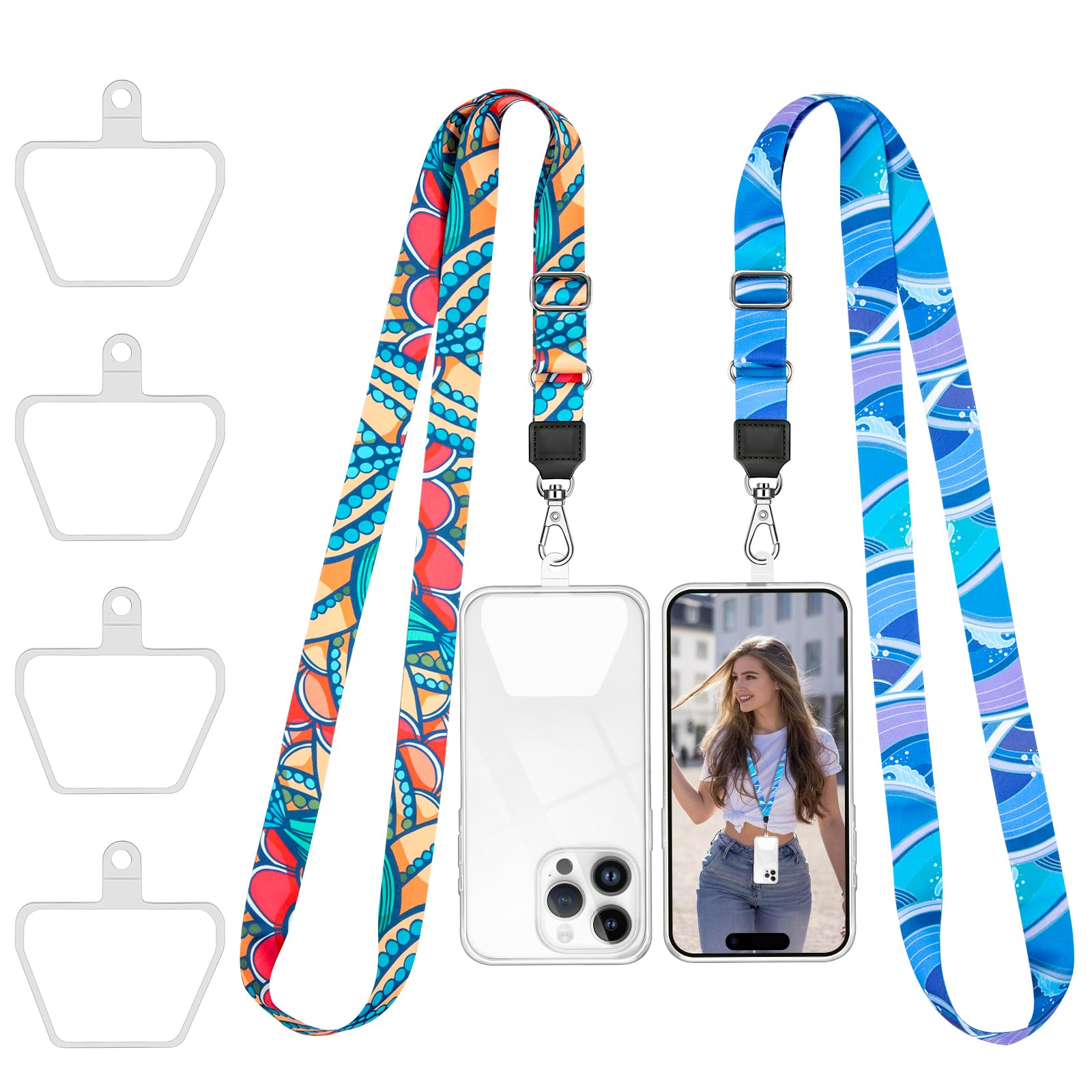 Doormoon Phone Lanyard, Universal Adjustable Neck Straps for Phone Case Keys ID Badges Phone Accessorie Compatible with iPhone, Samsung, Motorola, LG