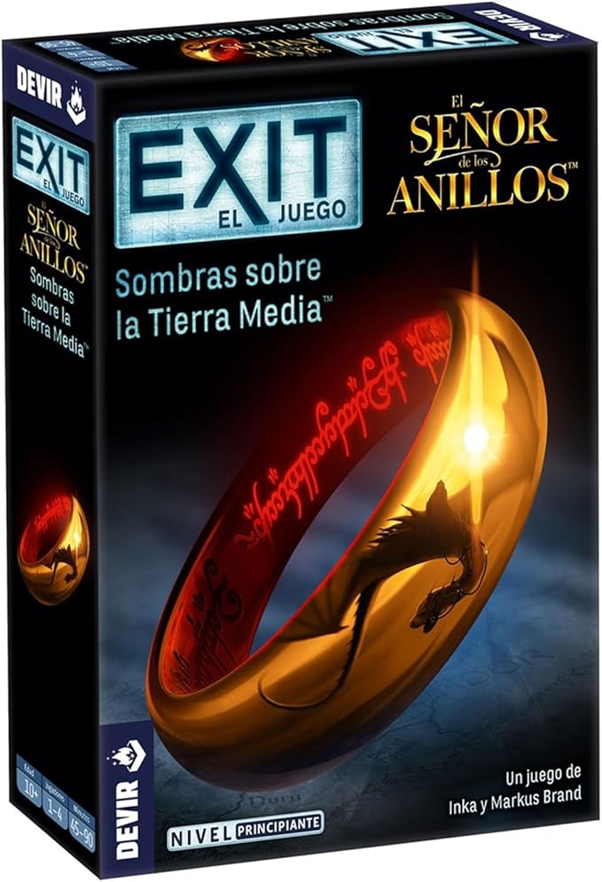 Devir - Exit: El Señor de los Anillos, juego de mesa en español, escape room, juegos de misterio con amigos para adultos (BGEXIT20SP)