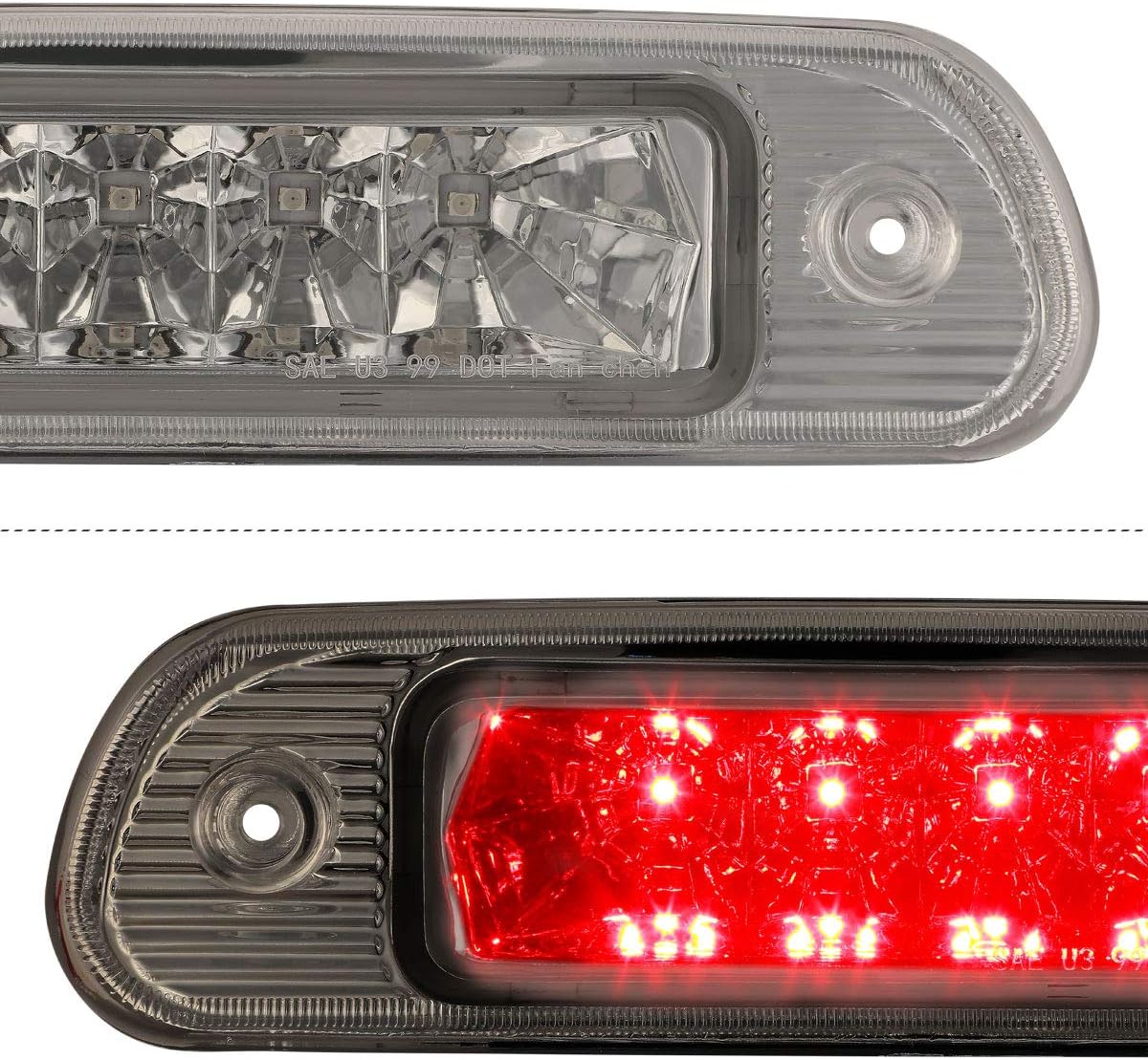 PM PERFORMOTOR LED 3rd Third Brake Light High Mount Stop Light Compatible with Jeep Grand Cherokee 99-04,Chrome Housing/Clear Lens