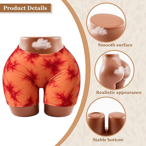 Miniatura 3 de Briwooody maniquí brasileño curvo de cadera BBL de cuerpo medio afroamericano femenino para exhibición de ropa interior de panty (marrón oscuro)