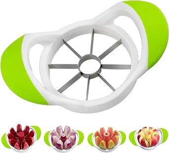 ARSUK Apple Slicer 3.5 Inch Easy Apple Slicer,Apple Corer Wedger Divider Tool -Easy to Use Fruits & Pears  Professional Apple Cutter Corer-8 Sharp Stainless Steel BladesGreen