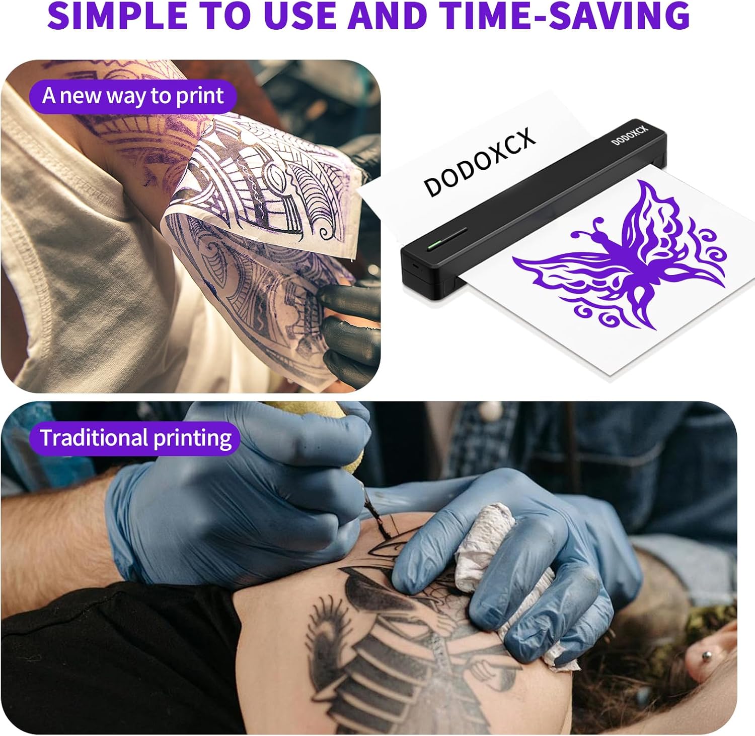 Image showing the compact dimensions of the DODOXCX C80S printer.
