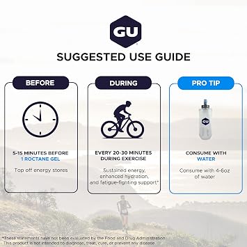 GU Energy Roctane Ultra Endurance Energy Gel, Vegan, Gluten-Free, Kosher, and Dairy-Free On-The-Go Sports Nutrition for Running, Biking, Hiking or Skiing, Assorted Flavors,24-Count