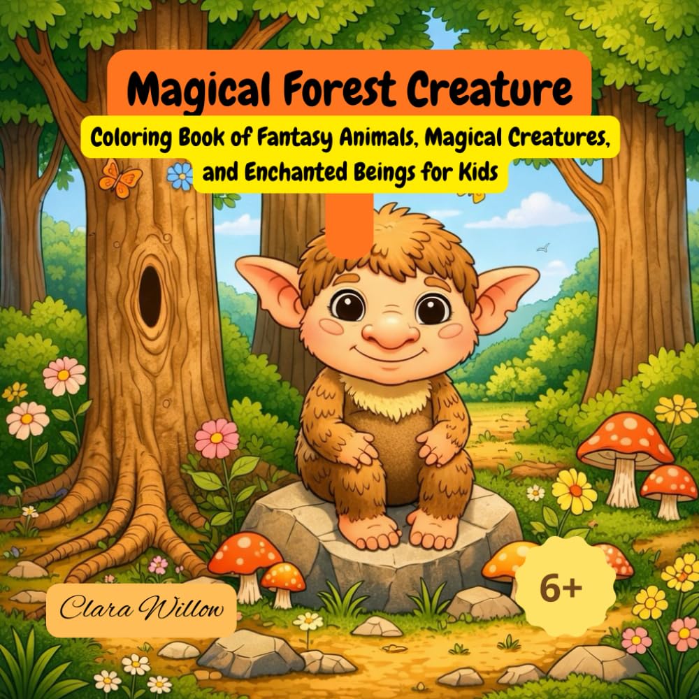 Magical Creatures of the Forest: Coloring Book of Fantasy Animals, Magical Creatures, and Enchanted Beings for Kids (Libros para Colorear)