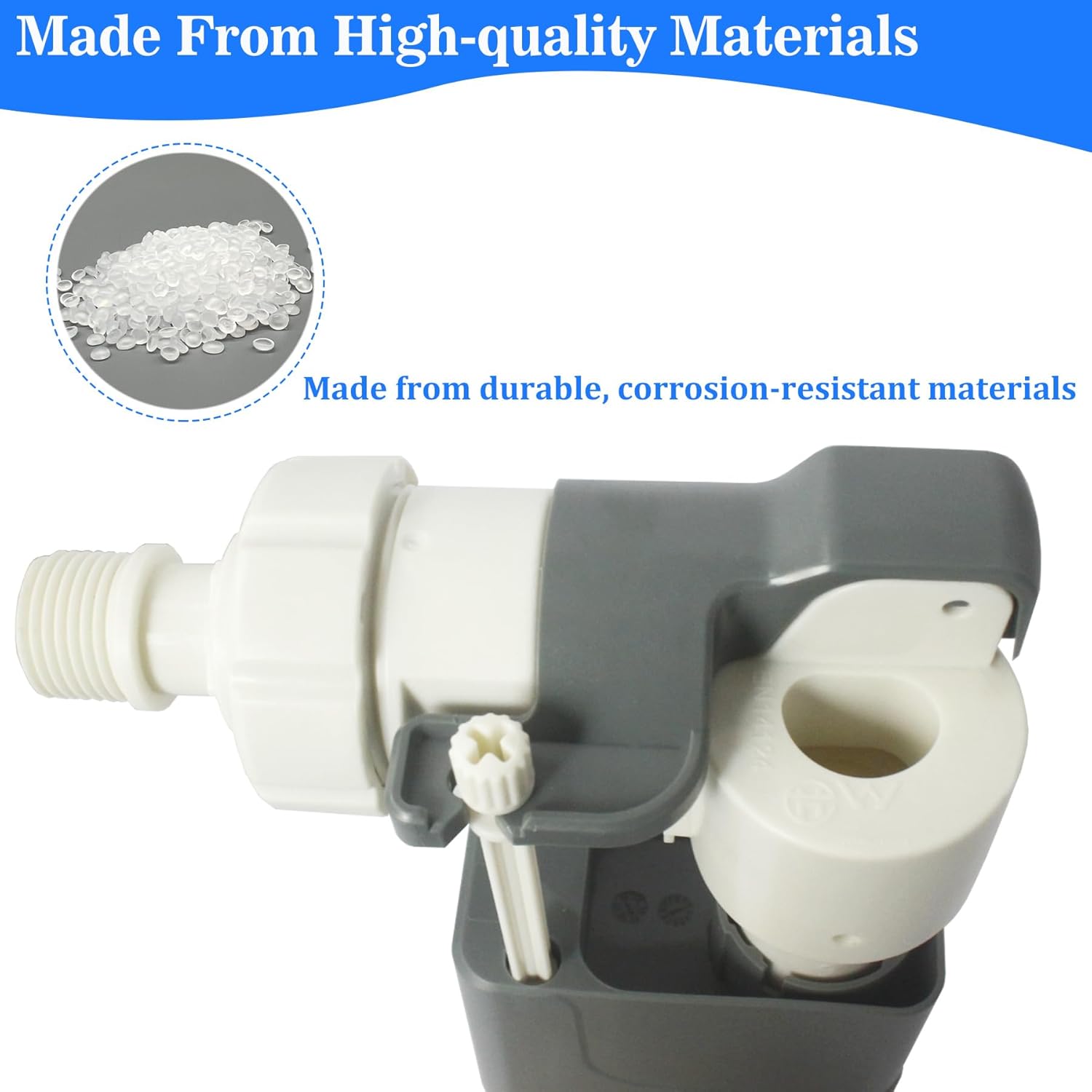 1/2-inch Thread Side Mount Toilet Fill Valve, Side Entry Toilet Valve Compatible with TOTO Wall Mount Toilet Tank