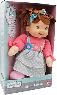 Goldberger Babyâ€™s First Doll, Burnette Little Talker, Machine Washable, Lifelike Features, For Ages 1+