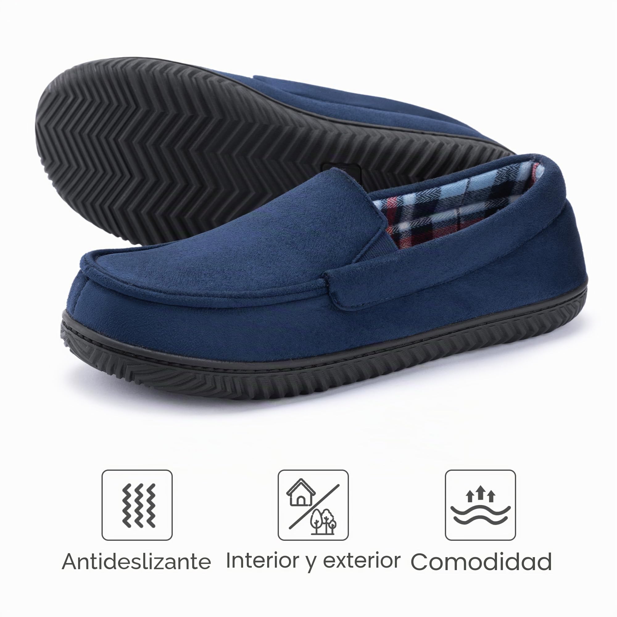 RockDove Zapatilla de Casa Loafer Forrada con Franela para Hombre