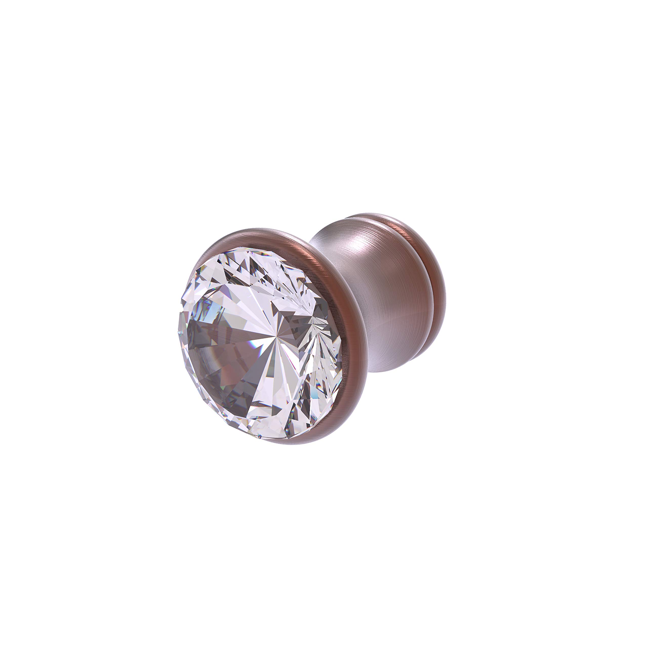 Bouton de placard Carolina Crystal cuivre antique pour poignée de meuble et tiroir