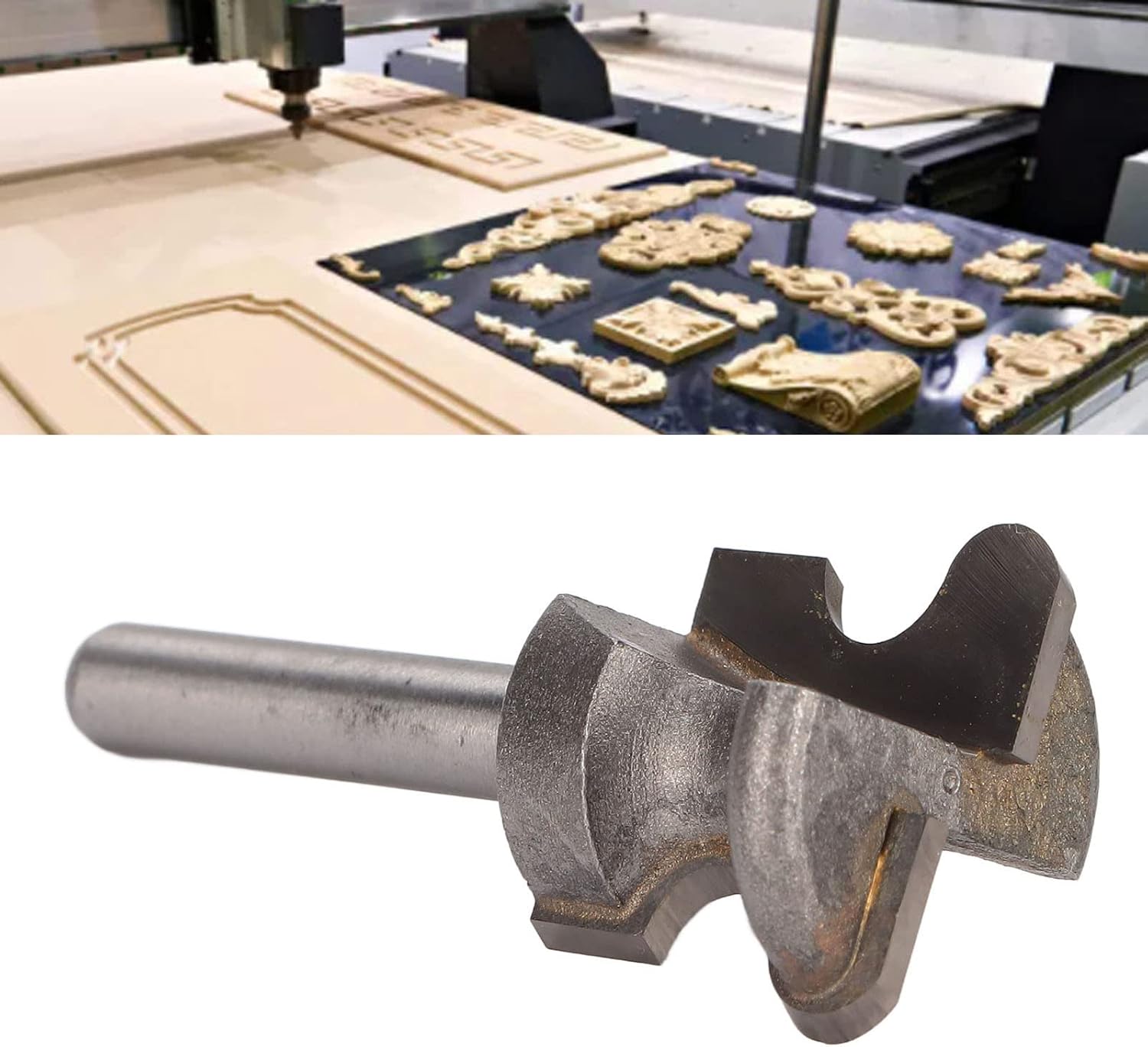 1PC Finger Pull Bit 1/4in Round Shank Carbide Center Point Drill Bit for Drawer Pull Router Slotting in Cork Wood Hardwood Veneer Keyholes