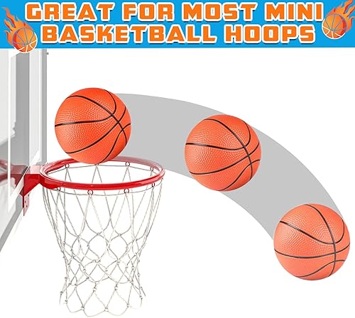 Miniatura 4 de Hymaz 36 mini pelotas de baloncesto de 4 pulgadas para niños, pelotas de baloncesto pequeñas de goma con bomba para regalos de baloncesto para