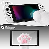 Vista 5 de eXtremeRate 2 Pack Black Border Transparent HD Clear Saver Protector Film, Tempered Glass Screen Protector for Nintendo Switch