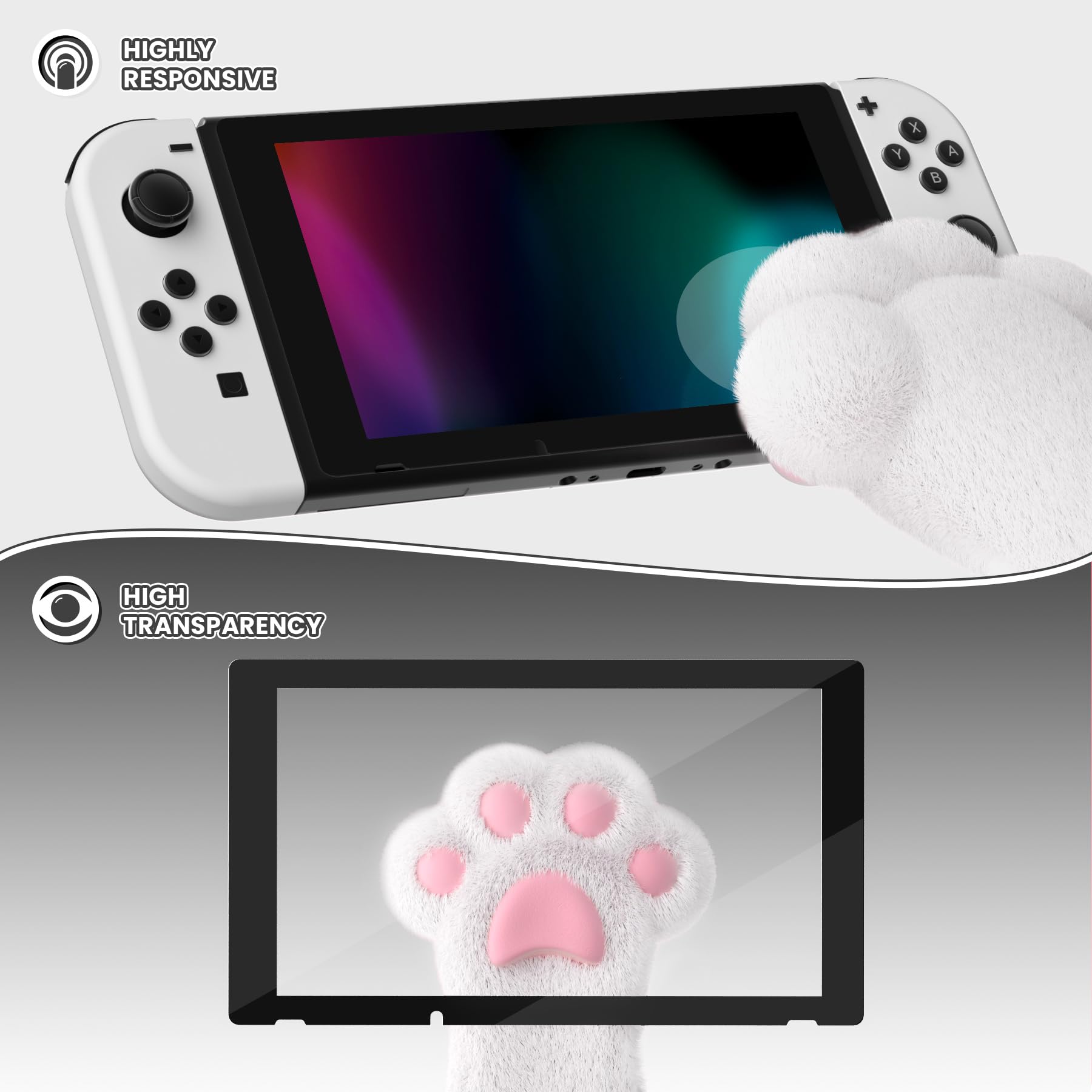 eXtremeRate Vetro Temperato per Nintendo Switch,2 Pezzi Pellicola Protezione Trasparente HD Chiaro,AntiGraffio,Anti-Impronta Digitale,Infrangibile,Senza Bolle-Nero