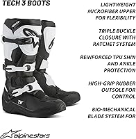 Vista 9 de Alpinestars - Botas de motocross para hombre Tech 3 Motocross, color negro/blanco, talla 11, 2013018-12-11