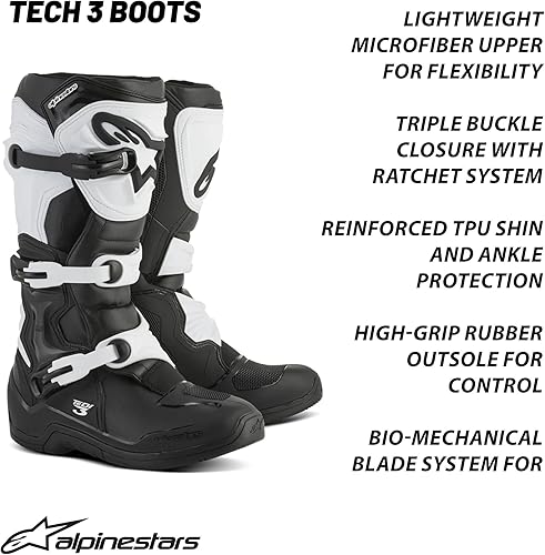 Miniatura 10 de Alpinestars - Botas Tech 3 de motocross para hombre, Azul, 11