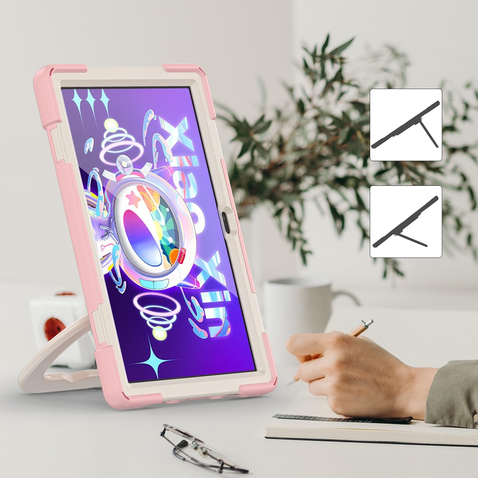 Etui na tablet Lenovo Tab M10 Plus 3 generacji 10,6" 2022 (TB125FU/TB128FU/TB128XU), odporna na uderzenia, stabilna osłona z obrotowym stojakiem o 360 stopni, pasek na rękę/ramię, wytrzymałe etui na