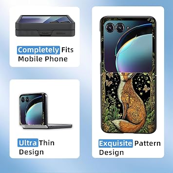 for Motorola Razr Plus 2025/2024 Case,Slim Fit Shockproof Protection Hard PC Cover,Matte Anti-Scratch & Anti-Fingerprint,Durable Lightweight for Razr Plus 2025 Case Enchanted Fox Night