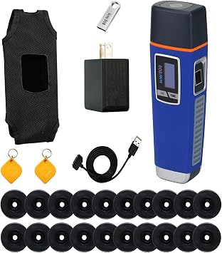 JWM Fingerprint Security Guard Patrol System with Flashlight, RFID Guard Tour Patrol System for Hotel, Logistics, Warehousing, Free Multilingual Software Available