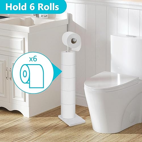 Miniatura 10 de Naturous - Soporte para papel higiénico, soporte de papel higiénico con reserva para baño, base pesada, cromado