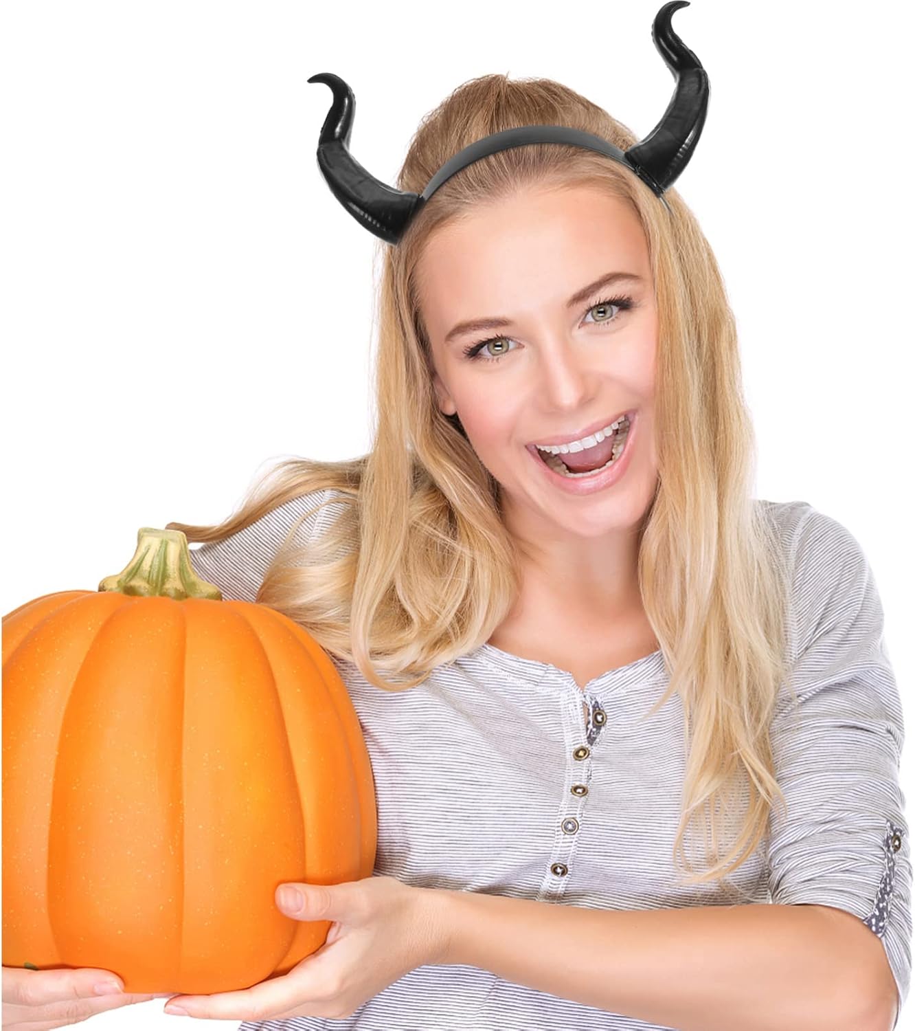 Beaupretty Ox Horn Headband Halloween Animal Horn Headband Costume Horns Devil Horns Black Horns Halloween Costume Headwear Party Dress Up Favors - Image 8