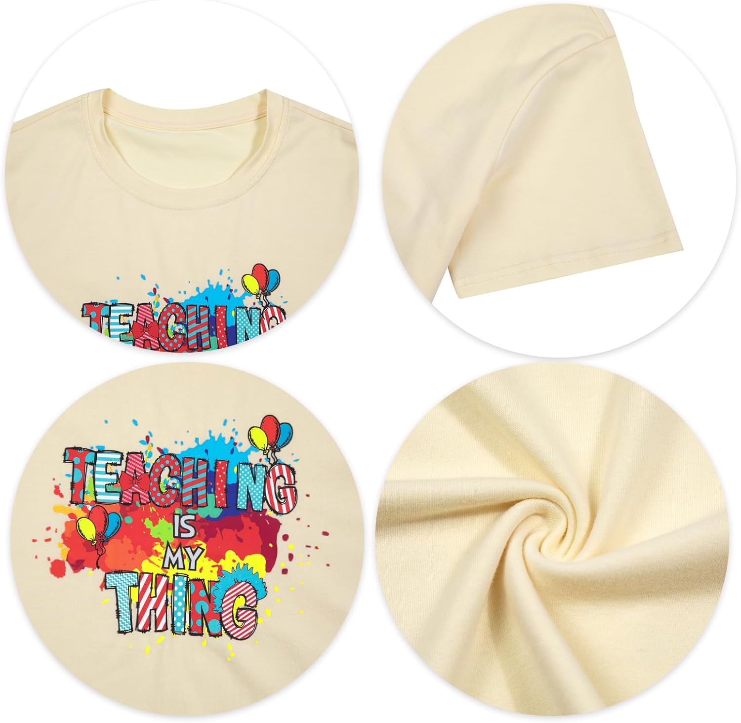 MNLYBABY Teacher Shirts for Women Teaching is My Things Shirt Teacher Life Tee Casual Short Sleeve Tops - Image 6