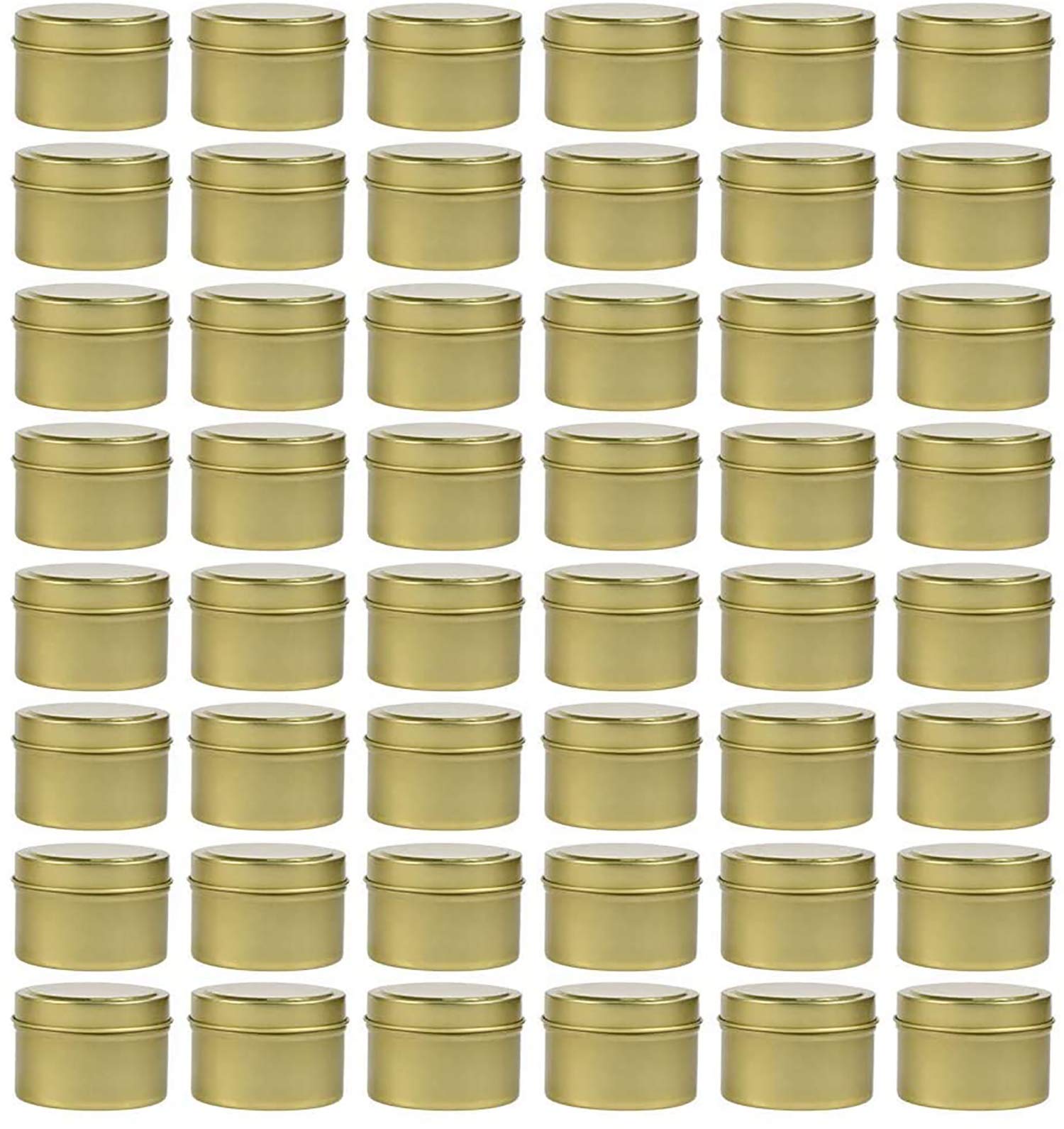 Los recipientes para Hacer Velas, los Kits para Hacer Velas Incluyen 48 latas Doradas de 8 onzas con Tapas, 50 mechas de algodón, 40 Pegatinas de Mecha, 4 Soportes de Mecha (48,8OZ)