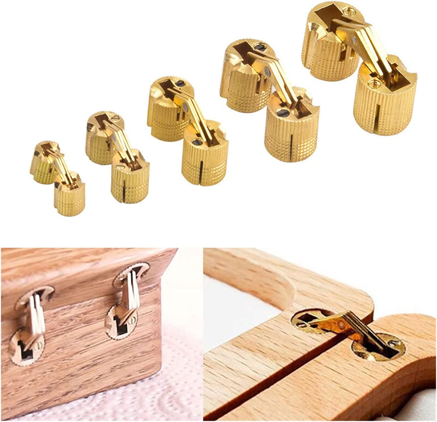 Nvsfzgiyg 18Mm Thickened Internal Door Hinges, Butt, Folding, Hinge Copper Barrel Cylindrical Hidden Cabinet Concealed Invisible Brass(18Mm)