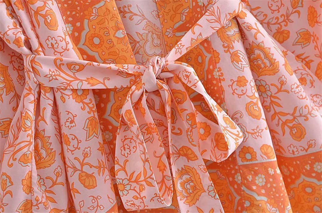 Kimono de plage ample pour femme - En rayonne de coton - Style bohème, Comme indiqué sur la photo, M