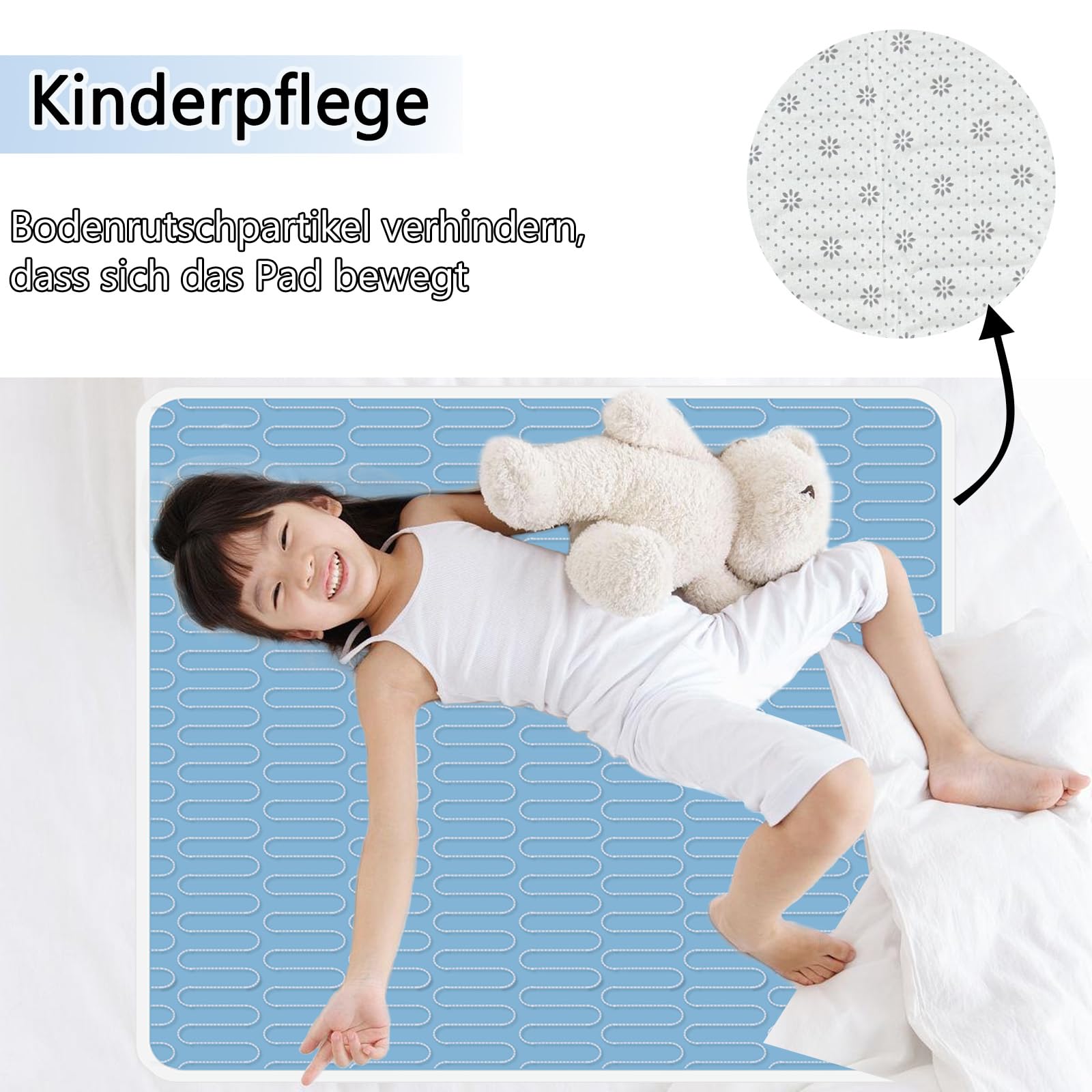 4 Inkontinenz Bettwäsche -85 X 130cm, waschbare und Wiederverwendbare wasserdichte Matratze, Urinalpolster für Erwachsene, Kinder, Senioren und Haustiere