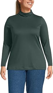 Lands' End Women's American-Grown Supima Cotton Fitted Long Sleeve Turtleneck