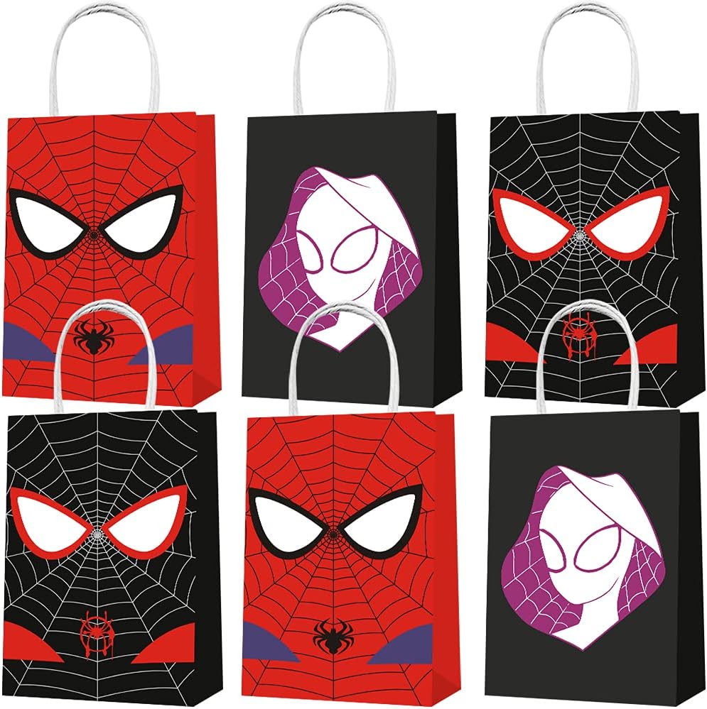 Titiyogo Party Favor Bags 15PCS for Spider Hero Gift Bags Goodie Bags Superhero Treat Candy Bags for Spider Hero Themed Kids Boys Girls Birthday Party Supplies Decorations