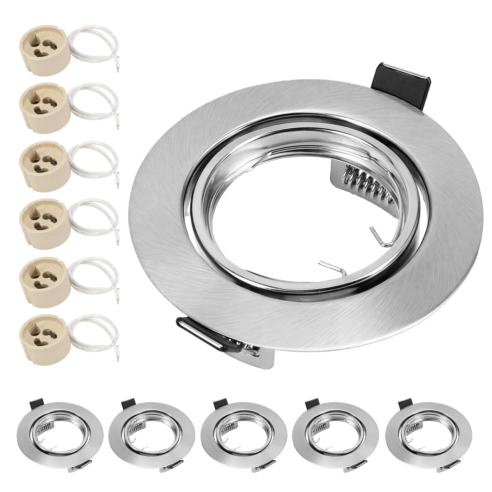 Recessed Downlights for Ceiling with GU10 Sockets, 50-90mm Cut Out for LED