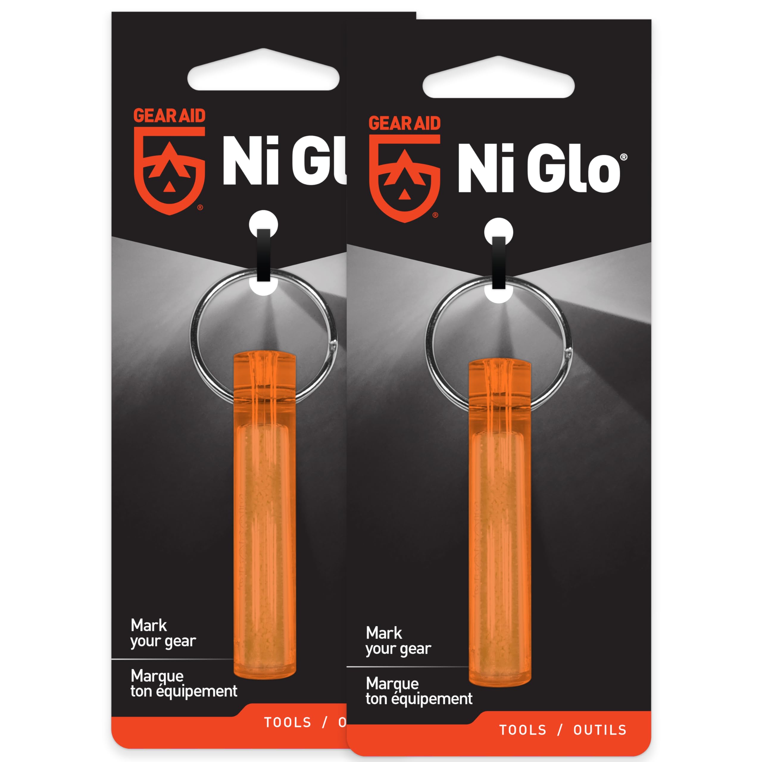 GEAR AID Ni Glo 2” UV Rechargeable Glowing Keychain – Multi-Purpose Glow-in-the-Dark Accessory for Camping