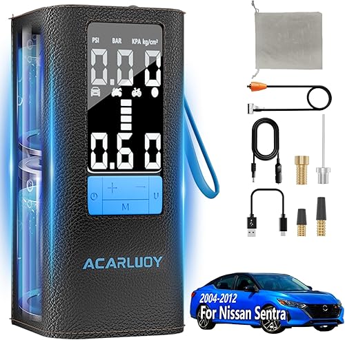 Miniatura 1 de Compresor de aire portátil para neumáticos de automóvil, inflado 3 veces más rápido, apto para Nissan Sentra, batería 2004-2012, 6000mAh, pantalla