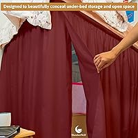 Vista 4 de SlumberWell Falda de cama de microfibra extra larga con volantes para dormitorio de collage, panel de tres lados, fácil ajuste y elegante