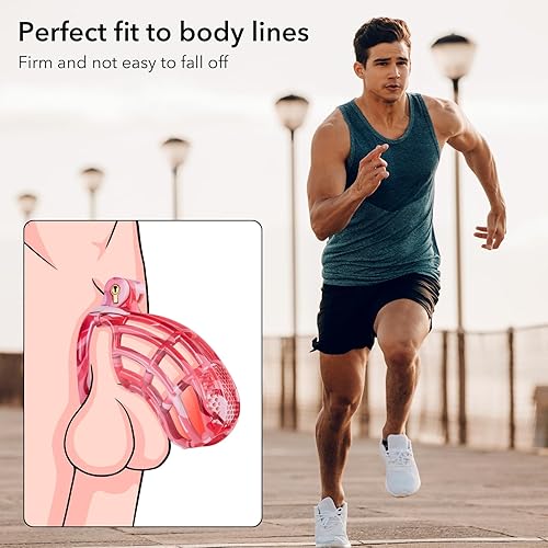 Miniatura 18 de UTIMI - Jaula grande de plástico para castidad para hombre, ejercicio de pene impreso en 3D, equipo de bondage negro, ligero, juguete sexual