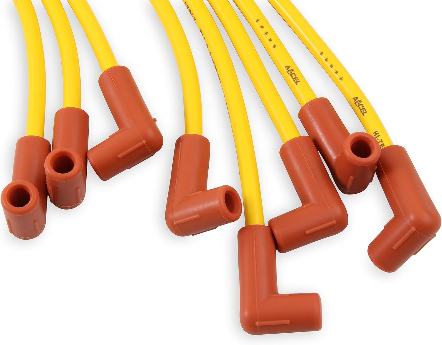 ACCEL 4048 Spark Plug Wire Set - 8mm - Yellow with HEI Stock Style Boots