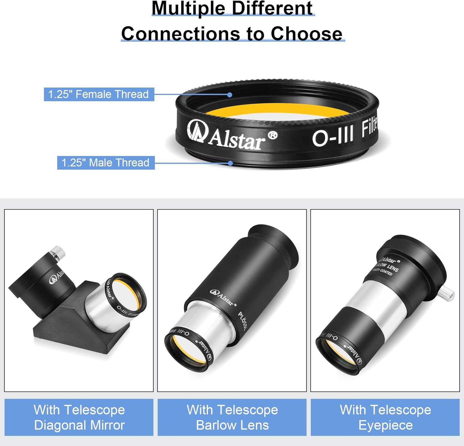 Alstar 1.25" O-III Filter - Bundle with - 1.25" 45°Diagonal Mirror