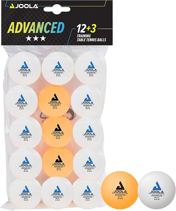 JOOLA 3 Star Training Advanced 40mm White Table Tennis Balls (15 Pack)