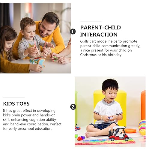 Miniatura 4 de WINOMO Modelo de carrito de golf de metal fundido a presión, carrito de golf de acción para tirar, mini vehículo de golf a escala 120 para niños,